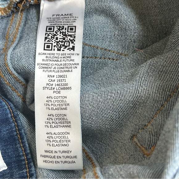 FRAME Women’s Le Crop Mini Boot Blue Stretch Denim Cropped Bootcut Jeans 28 - Picture 8 of 8
